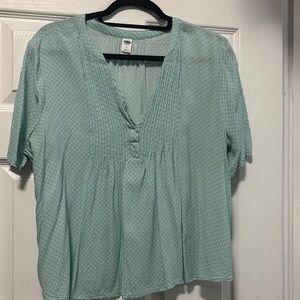 Old Navy Teal Patterned Blouse
